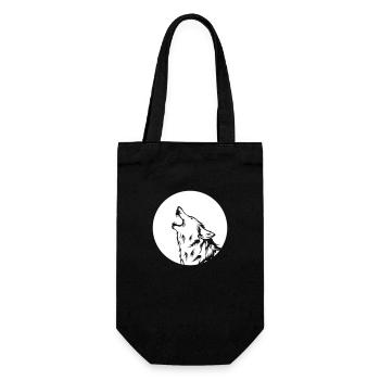 wolf - Gift Bag for Bottles - black - Front