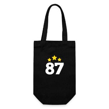 87 Years Star - 87th Anniversary Gift - Gift Bag for Bottles - black - Front