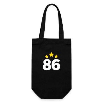86 Jahre Stern - Geschenk zum 86. Jubiläum - Geschenkbeutel für Flaschen - Schwarz - Vorne