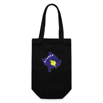 Drapeau du Kosovo sur la carte du Kosovo - Sac à bouteille - noir - Devant