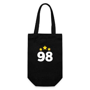98 Jahre Stern - Geschenk zum 98. Jubiläum - Geschenkbeutel für Flaschen - Schwarz - Vorne