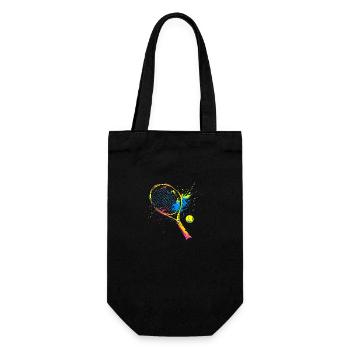 Colorful Tennis Racket - Gift Bag for Bottles - black - Front