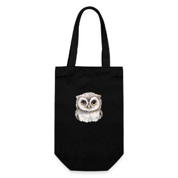 Bébé hibou - Sac à bouteille - noir - Devant