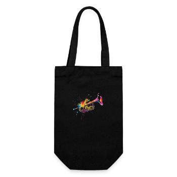 Trumpet, Jazz, Music, Multicolored - Gift Bag for Bottles - black - Front