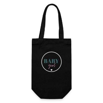 baby girl - Circle simple with heart - Gift Bag for Bottles - black - Front