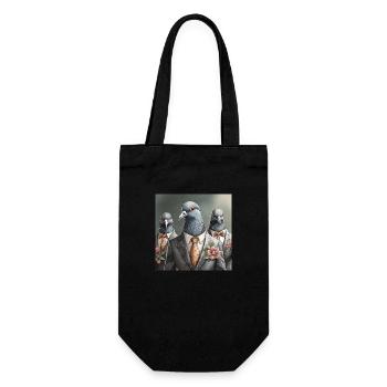 Doves in suits - Gift Bag for Bottles - black - Front