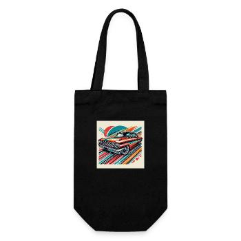 Retro classic car - Gift Bag for Bottles - black - Front