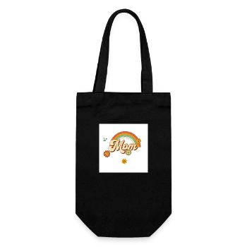Retro Hippie Groovy Mama - Geschenkbeutel für Flaschen - Schwarz - Vorne