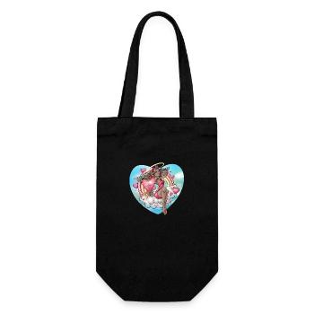 Amor auf der Suche nach Liebe - Geschenkbeutel für Flaschen - Schwarz - Vorne