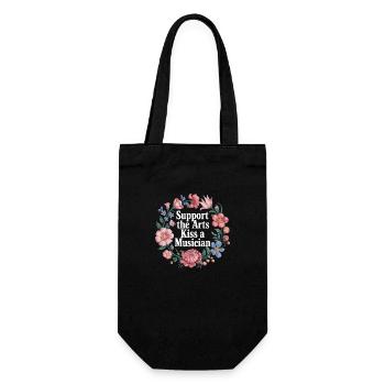 Support The Arts Kiss A Musician - Geschenkbeutel für Flaschen - Schwarz - Vorne