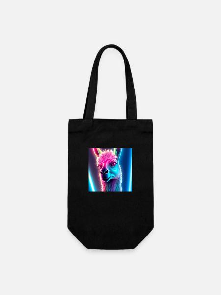 Neon Lama - Geschenkbeutel für Flaschen - Schwarz