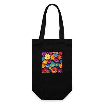 Flower Art in bloom - Gift Bag for Bottles - black - Front