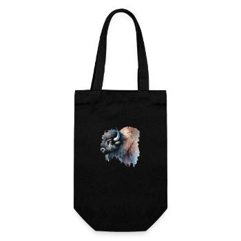 bison painting - Geschenkbeutel für Flaschen - Schwarz - Vorne