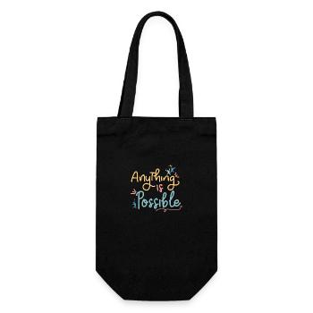 "Anything Is Possible" Motivational Design - Gift Bag for Bottles - black - Front