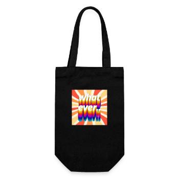 Retro Colourful "Whatever" Typography Design - Gift Bag for Bottles - black - Front