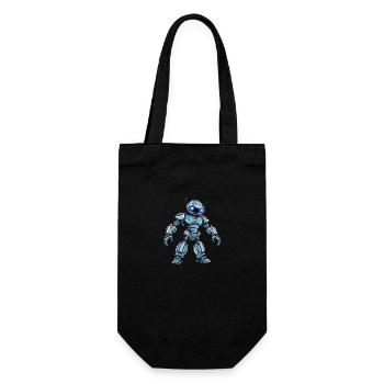 Cyber-Mech – Zukunft trifft Stil 🤖 - Geschenkbeutel für Flaschen - Schwarz - Vorne