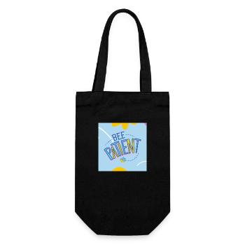 "Bee Patient Motivational Cute Design" - Gift Bag for Bottles - black - Front