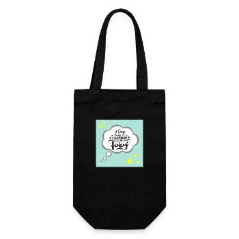 "I Say What Everybody Else is Thinking Funny Quote - Gift Bag for Bottles - black - Front