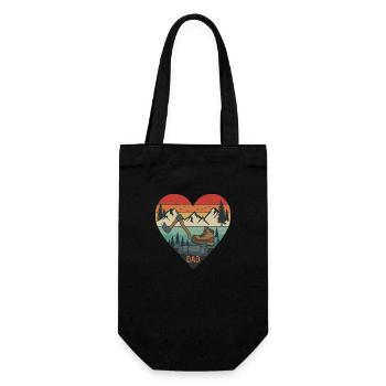 mountain hiking Retro Vintage Valentine s Day - Gift Bag for Bottles - black - Front
