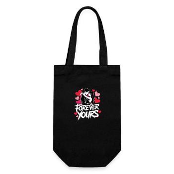 Für immer zusammen, für immer dein! - Geschenkbeutel für Flaschen - Schwarz - Vorne