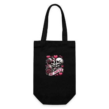 Soyez mon amour ! Couple de crânes mignon pour la Saint-Valentin - Sac à bouteille - noir - Devant