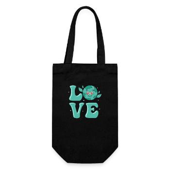 Love Earth Day Environmental Planet - Gift Bag for Bottles - black - Front