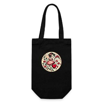 Valentine's Day Fairy Bleeding Heart Flowers - Gift Bag for Bottles - black - Front