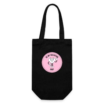 BE MY VALENTINE IDIOT: Funny Valentine's Day Greeting - Gift Bag for Bottles - black - Front