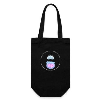 Grow Up Motivational Minimalist Art - Gift Bag for Bottles - black - Front