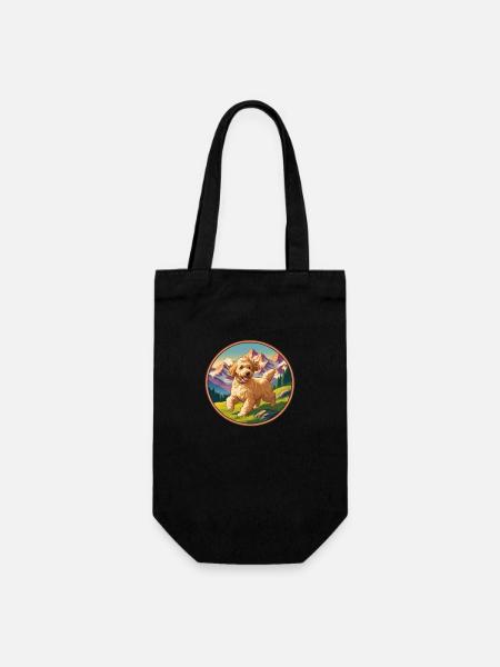 Golden Doodles Mountains Vitage - Sac à bouteille - noir