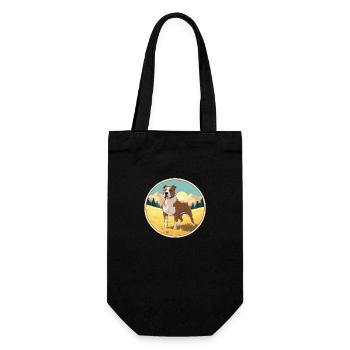 Pitbull Amerikanischer Bully - Geschenkbeutel für Flaschen - Schwarz - Vorne