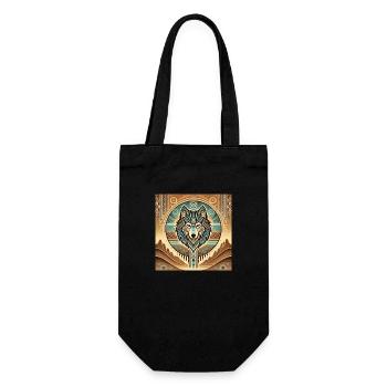 Wolf at your side - Gift Bag for Bottles - black - Front