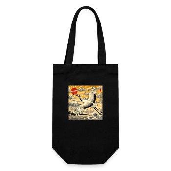 Japanese-style crane - Gift Bag for Bottles - black - Front