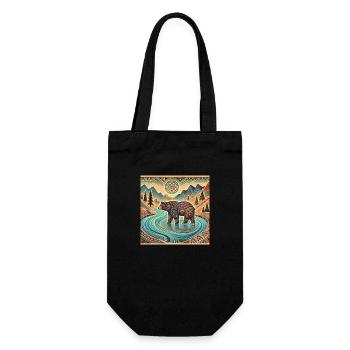 Bear Power Animal - Gift Bag for Bottles - black - Front