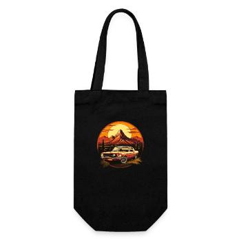 Vintage US-Car Musclecar Retro - Geschenkbeutel für Flaschen - Schwarz - Vorne