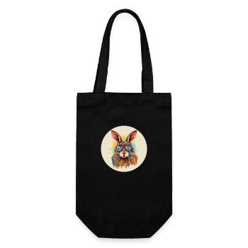 Hase - Geschenkbeutel für Flaschen - Schwarz - Vorne