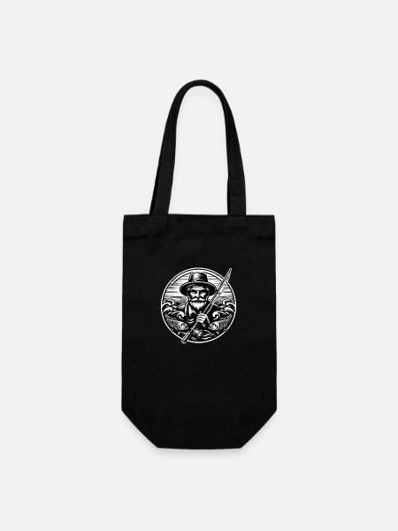 Logo du pêcheur - Sac à bouteille - noir