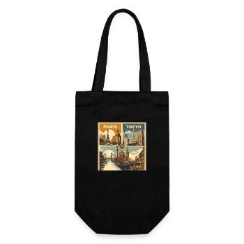 Affiche de voyage vintage : un voyage nostalgique - Sac à bouteille - noir - Devant