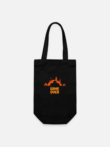 Skyline en pixel art - "game over" - Sac à bouteille - noir