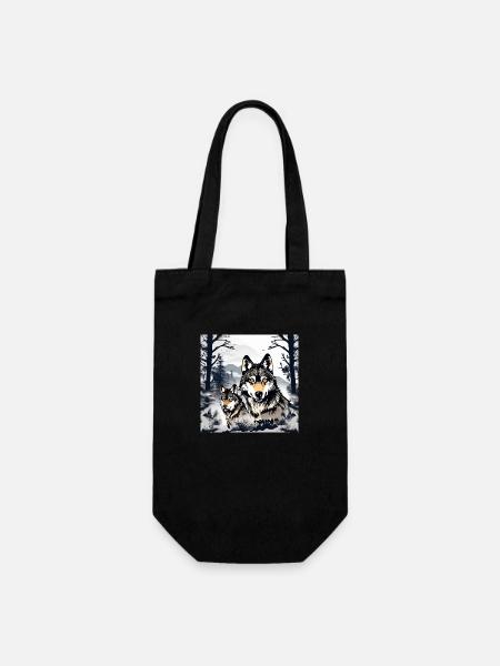 loup 1 - Sac à bouteille - noir