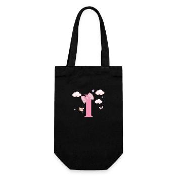 Letter i pink clouds - Gift Bag for Bottles - black - Front