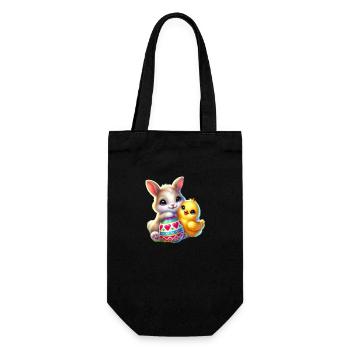 Easter Bunny Chick Egg - Gift Bag for Bottles - black - Front