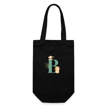 Letter b green jungle animals - Gift Bag for Bottles - black - Front