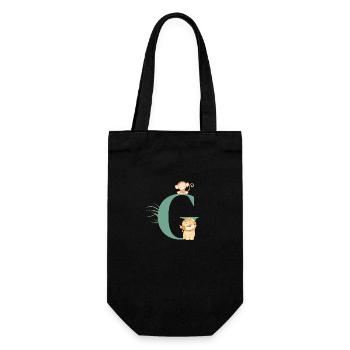 Letter g green jungle animals - Gift Bag for Bottles - black - Front