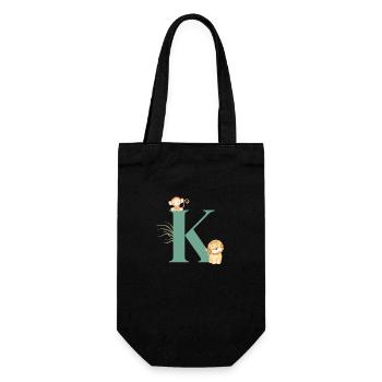 Letter k green jungle animals - Gift Bag for Bottles - black - Front