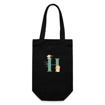 Letter h green jungle animals - Gift Bag for Bottles - black - Front