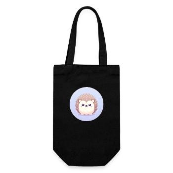 hérisson dessin animé illustration - Sac à bouteille - noir - Devant