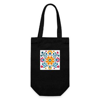 Elegant Floral Art Print - Modern Design - Gift Bag for Bottles - black - Front