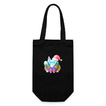 Miaui Christmas! - Geschenkbeutel für Flaschen - Schwarz - Vorne