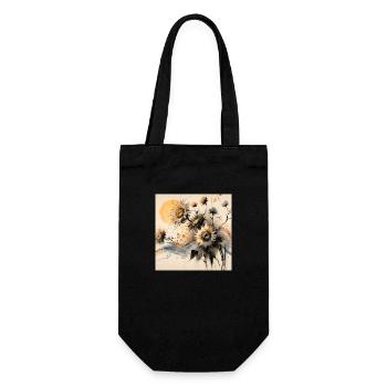 Sunflower Painting - Gift Bag for Bottles - black - Front